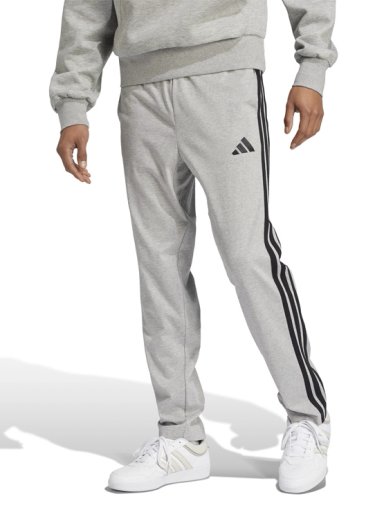 PANTALÓN DE BUZO HOMBRE ADIDAS JE6428 GRIS ESSENTIALS 3 BANDAS SINGLE JERSEY - 1