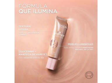 BASE DE MAQUILLAJE LOREAL 40 ML LUMI GLOTION ALL IN 1 FAIR GLOW - 5