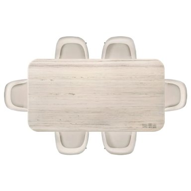 JUEGO DE COMEDOR MAISON LINETT CELINE 6 SILLAS MÁRMOL GENUINO GRIS - 3