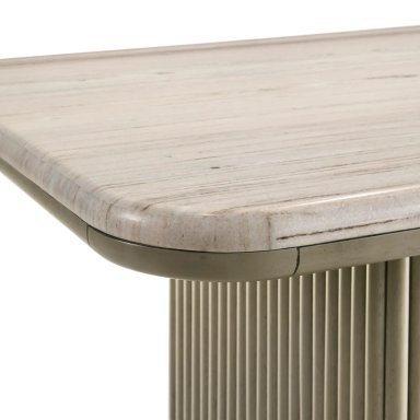 JUEGO DE COMEDOR MAISON LINETT CELINE 6 SILLAS MÁRMOL GENUINO GRIS - 10