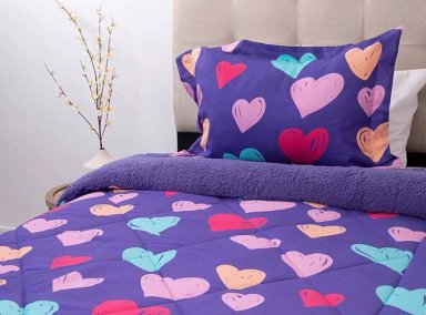 PLUMÓN DORAL SHERPA KIDS CORAZONES 1.5PL - 3