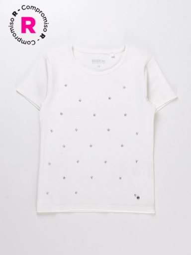 POLERA MANGA CORTA ALGODÓN NIÑA INDEX ESTRELLAS - 1