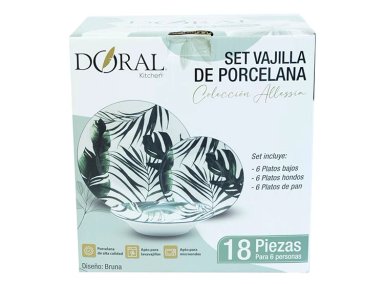 JUEGO DE VAJILLA DORAL BRUNA PORCELANA 18PZS - 4