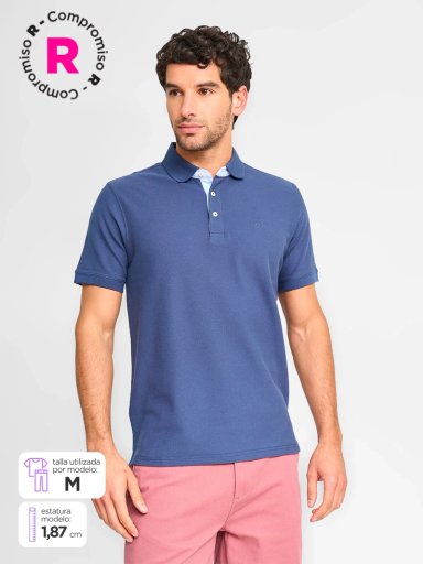 POLERA HOMBRE CACHAREL MANGA CORTA ALGODÓN BÁSICA - 1
