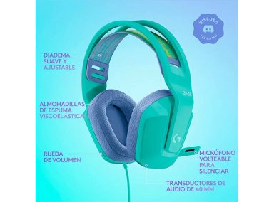 AUDÍFONOS LOGITECH HEADSET G335 WIRED MENTA - 6