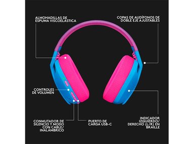 AUDÍFONOS LOGITECH HEADSET G435 WIRELESS AZUL BLUETOOTH - 8