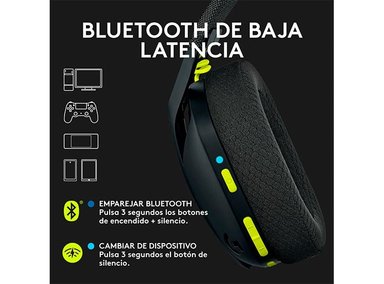AUDÍFONOS LOGITECH HEADSET G435 WIRELESS NEGRO BLUETOOTH - 3