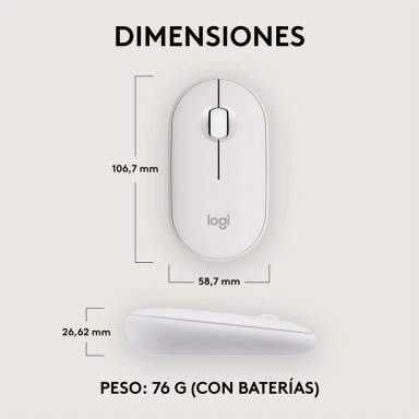 MOUSE INALÁMBRICO LOGITECH 2 M350 BLANCO - 8
