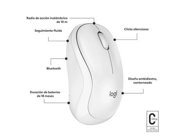 MOUSE INALÁMBRICO LOGITECH M240 NEGRO - 7