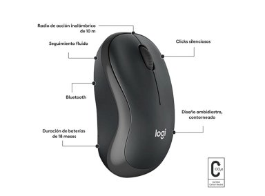 MOUSE INALÁMBRICO LOGITECH M240 GRAFITO - 7