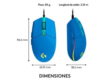 MOUSE LOGITECH G203 LIGHTSYNC AZUL - 8