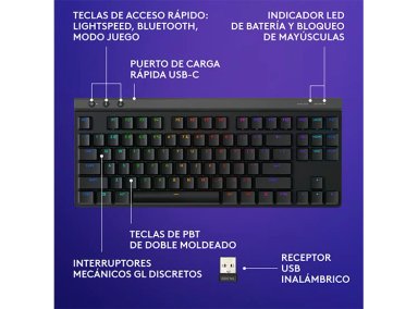 TECLADO WINDOWS MAC OS INALÁMBRICO LOGITECH G515 NEGRO - 6