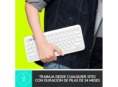 TECLADO WINDOWS MAC OS LINUX INALÁMBRICO LOGITECH PEBBLE KEYS 2 K380 BLANCO - 5