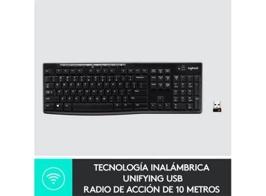 TECLADO WINDOWS INALÁMBRICO LOGITECH K270 NEGRO - 4