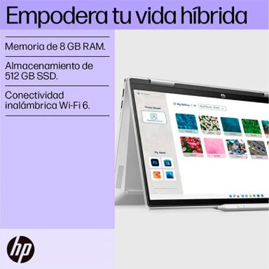 NOTEBOOK HP PAVILION X360 14-EK0010LA INTEL CORE I3 8 GB RAM 512 GB SSD PANTALLA TOUCH 14" - 8