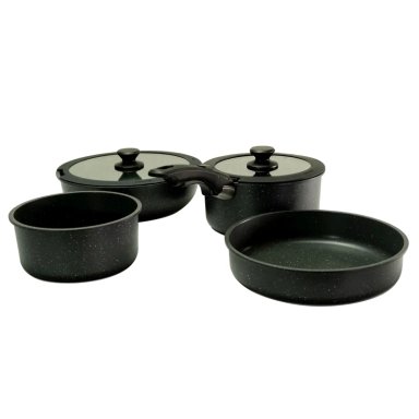 BATERÍA DE COCINA CAROTE 7 PZS GRANITO NEGRO - 1