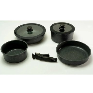 BATERÍA DE COCINA CAROTE 7 PZS GRANITO NEGRO - 2