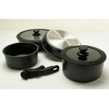 BATERÍA DE COCINA CAROTE 7 PZS GRANITO NEGRO - 3