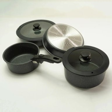 BATERÍA DE COCINA CAROTE 7 PZS GRANITO NEGRO - 4