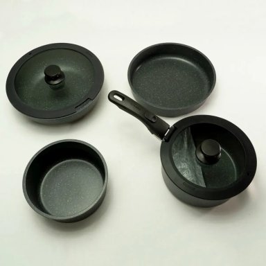 BATERÍA DE COCINA CAROTE 7 PZS GRANITO NEGRO - 5