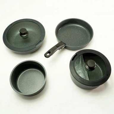 BATERÍA DE COCINA CAROTE 7 PZS GRANITO NEGRO - 6