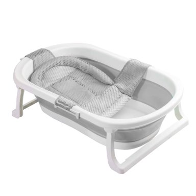 BAÑERA BEBE JELLY PLEGABLE CON HAMACA Y TERMÓMETRO GRIS - 1
