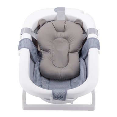 BAÑERA PLEGABLE BEBE CON COJIN ALMOHADA Y REDUCTOR GRIS - 2