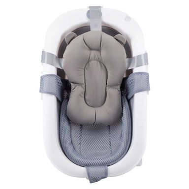 BAÑERA PLEGABLE BEBE CON COJIN ALMOHADA Y REDUCTOR GRIS - 3