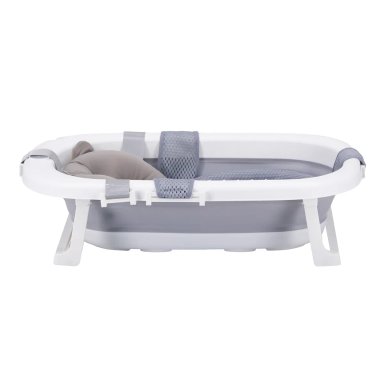 BAÑERA PLEGABLE BEBE CON COJIN ALMOHADA Y REDUCTOR GRIS - 4