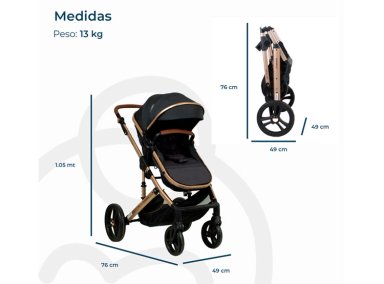 COCHE CUNA TRAVEL SYSTEM BEBE OFFROAD NEGRO BEBESIT - 11
