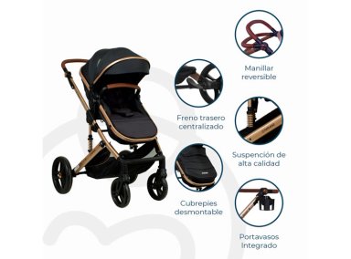 COCHE CUNA TRAVEL SYSTEM BEBE OFFROAD NEGRO BEBESIT - 8