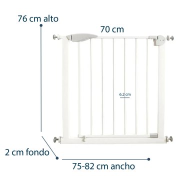 REJA DE SEGURIDAD BEBE MASCOTA DOBLE SEGURO 75 A 82 CM - 3