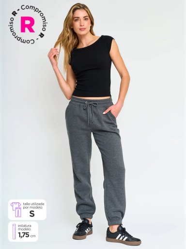 PANTALÓN DE BUZO ALGODÓN MUJER INDEX - 1