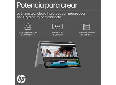 NOTEBOOK HP ENVY X360 16-AD0003LA AMD RYZEN 7 16 GB RAM 1 TB SSD PANTALLA TOUCH 16" - 8