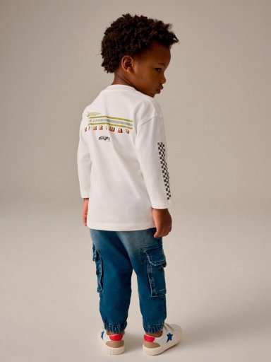 POLERA MANGA LARGA ALGODÓN NIÑO NEXT BLANCO - 4