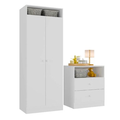 CLÓSET KIDSCOOL TOP BABY + CÓMODA BLANCO 2 PUERTAS - 1