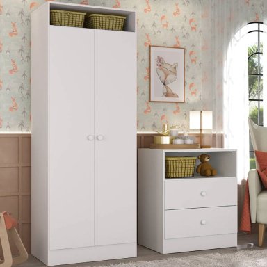 CLÓSET KIDSCOOL TOP BABY + CÓMODA BLANCO 2 PUERTAS - 5