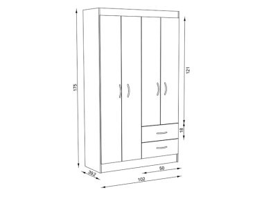 CLOSET STANFORD 4 PUERTAS 2 CAJONES BICOLOR - 8