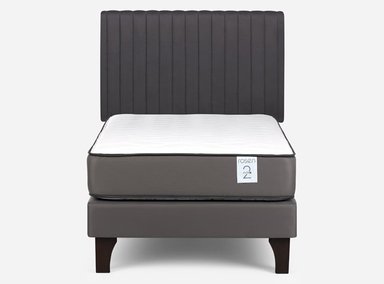 CAMA EUROPEA ROSEN NEW STYLE 2 PLUS 1.5 PLAZAS + RESPALDO LUCIO GRIS - 1