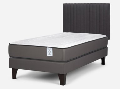 CAMA EUROPEA ROSEN NEW STYLE 2 PLUS 1.5 PLAZAS + RESPALDO LUCIO GRIS - 2
