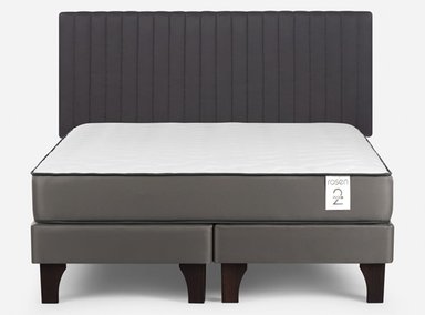 CAMA EUROPEA ROSEN NEW STYLE 2 PLUS 2 PLAZAS B/D + RESPALDO LUCIO GRIS - 1