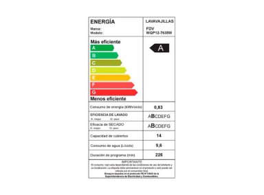 LAVAVAJILLAS FDV ACQUA 14 CUBIERTOS GRIS - 7