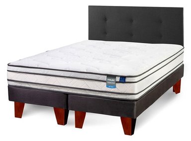 CAMA EUROPEA FLEX INNOVA 2 PLAZAS B/D + RESPALDO ROYAL NEGRO - 2
