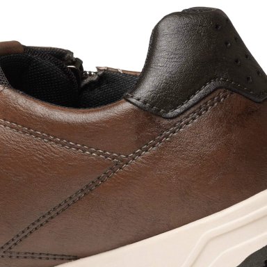 ZAPATILLAS HOMBRE PEGADA CASUALES CAFÉ 172005 CUERO - 5