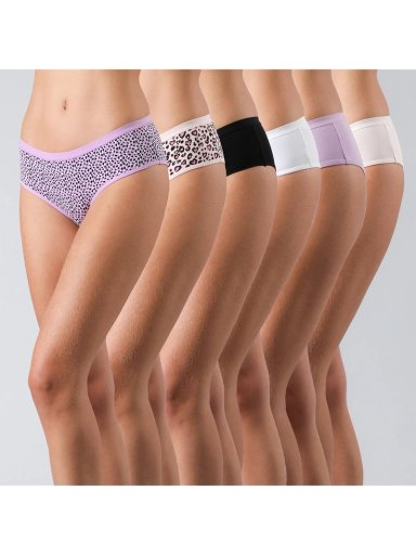 PACK 6 CALZONES PANTALETAS ALGODÓN MUJER FLORES PRINT 25547 - 1