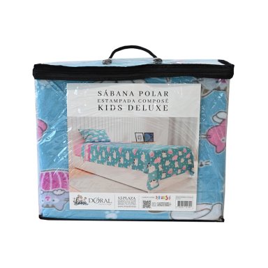 JUEGO DE SÁBANAS DORAL SENSES 1.5PL POLAR ESTAMPADAS KIDS GATOS - 5