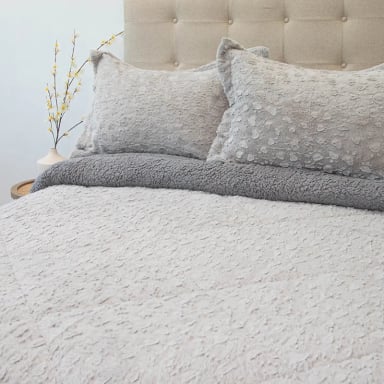 CUBRECAMA DORAL PLUSH SHERPA 2PL D1 GRIS - 2
