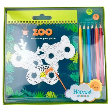 SET HVT-PS 15 MASCARAS COLOREAR ZOO - 1