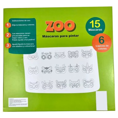 SET HVT-PS 15 MASCARAS COLOREAR ZOO - 4