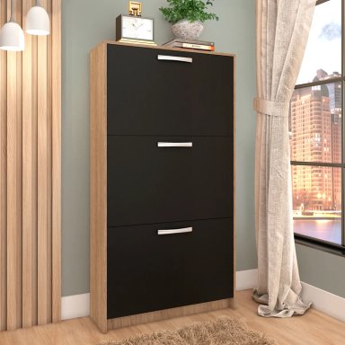 ZAPATERA VEKKA HOME NICK 3 PUERTAS NEGRO - 8